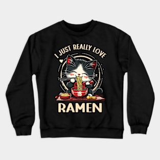 Cute Ramen Cat | Japanese Foodie Crewneck Sweatshirt